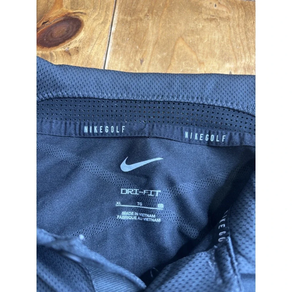 Nike Golf Dri-Fit Men's XL Dark Gray Performance Polo Shirt Diamond Pattern